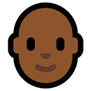 🧑🏾‍🦲 Emoji Pessoa: Pele Morena Escura E Careca na Microsoft Windows 11.