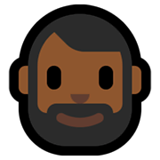 Emoji 🧔🏾 Uomo Con La Barba: Carnagione Abbastanza Scura su Microsoft Windows 11.