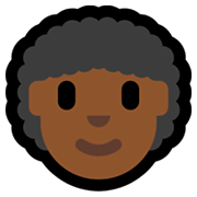 Émoji 🧑🏾‍🦱 Adulte : Peau Mate Et Cheveux Bouclés sur Microsoft Windows 11.