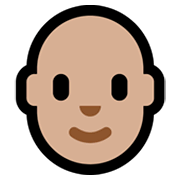 🧑🏼‍🦲 Emoji Erwachsener: mittelhelle Hautfarbe, Glatze Microsoft Windows 11.