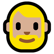 🧔🏼 Emoji Mann: mittelhelle Hautfarbe, Bart Microsoft Windows 11.