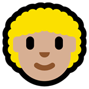 🧑🏼‍🦱 Emoji Persona: Tono De Piel Claro Medio, Pelo Rizado en Microsoft Windows 11.