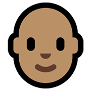 🧑🏽‍🦲 Emoji Erwachsener: mittlere Hautfarbe, Glatze Microsoft Windows 11.