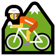🚵 Emoji Pessoa Fazendo Mountain Bike na Microsoft Windows 11.