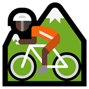 🚵🏿 Emoji Mountainbiker(in): dunkle Hautfarbe Microsoft Windows 11.