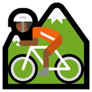 🚵🏾 Emoji Pessoa Fazendo Mountain Bike: Pele Morena Escura na Microsoft Windows 11.