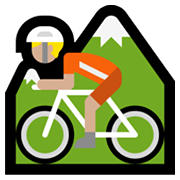 🚵🏼 Emoji Persona En Bicicleta De Montaña: Tono De Piel Claro Medio en Microsoft Windows 11.