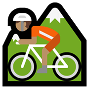 Emoji 🚵🏽 Ciclista Di Mountain Bike: Carnagione Olivastra su Microsoft Windows 11.