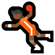 🤾🏾 Emoji Handballspieler(in): mitteldunkle Hautfarbe Microsoft Windows 11.