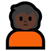 🙎🏿 Emoji schmollende Person: dunkle Hautfarbe Microsoft Windows 11.