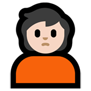 Emoji 🙎🏻 Persona Imbronciata: Carnagione Chiara su Microsoft Windows 11.