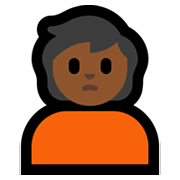 🙎🏾 Emoji schmollende Person: mitteldunkle Hautfarbe Microsoft Windows 11.
