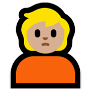 Emoji 🙎🏼 Persona Imbronciata: Carnagione Abbastanza Chiara su Microsoft Windows 11.