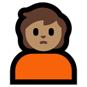 Emoji 🙎🏽 Persona Imbronciata: Carnagione Olivastra su Microsoft Windows 11.