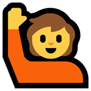 🙋 Emoji Persona Con La Mano Levantada en Microsoft Windows 11.
