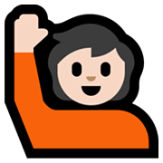 🙋🏻 Emoji Person mit erhobenem Arm: helle Hautfarbe Microsoft Windows 11.