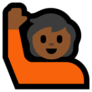🙋🏾 Emoji Pessoa Levantando A Mão: Pele Morena Escura na Microsoft Windows 11.