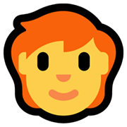 🧑‍🦰 Emoji Persona: pelo rojo en Microsoft Windows 11.