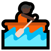 🚣🏿 Emoji Persona Remando En Un Bote: Tono De Piel Oscuro en Microsoft Windows 11.