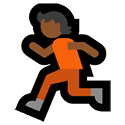 🏃🏾 Emoji Pessoa Correndo: Pele Morena Escura na Microsoft Windows 11.
