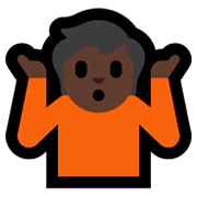 🤷🏿 Emoji Persona Encogida De Hombros: Tono De Piel Oscuro en Microsoft Windows 11.