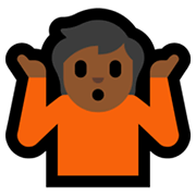 Emoji 🤷🏾 Persona Che Scrolla Le Spalle: Carnagione Abbastanza Scura su Microsoft Windows 11.