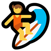 Emoji 🏄 Persona Che Fa Surf su Microsoft Windows 11.