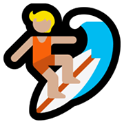 🏄🏼 Emoji Persona Haciendo Surf: Tono De Piel Claro Medio en Microsoft Windows 11.