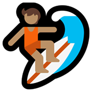 🏄🏽 Emoji Surfista: Pele Morena na Microsoft Windows 11.