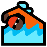🏊🏿 Emoji Persona Nadando: Tono De Piel Oscuro en Microsoft Windows 11.