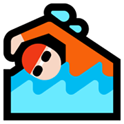 🏊🏻 Emoji Persona Nadando: Tono De Piel Claro en Microsoft Windows 11.