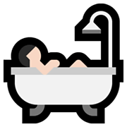 Emoji 🛀🏻 Persona Che Fa Il Bagno: Carnagione Chiara su Microsoft Windows 11.