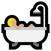 🛀🏼 Emoji Persona En La Bañera: Tono De Piel Claro Medio en Microsoft Windows 11.