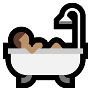 🛀🏽 Emoji badende Person: mittlere Hautfarbe Microsoft Windows 11.