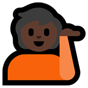Emoji 💁🏿 Persona Al Punto Informazioni: Carnagione Scura su Microsoft Windows 11.