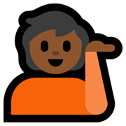 💁🏾 Emoji Pessoa Com A Palma Virada Para Cima: Pele Morena Escura na Microsoft Windows 11.