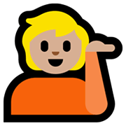 Emoji 💁🏼 Persona Al Punto Informazioni: Carnagione Abbastanza Chiara su Microsoft Windows 11.