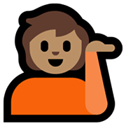Emoji 💁🏽 Persona Al Punto Informazioni: Carnagione Olivastra su Microsoft Windows 11.