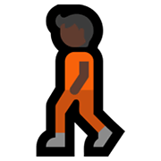🚶🏿 Emoji Persona Caminando: Tono De Piel Oscuro en Microsoft Windows 11.