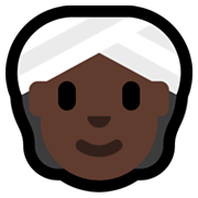 👳🏿 Emoji Persona Con Turbante: Tono De Piel Oscuro en Microsoft Windows 11.