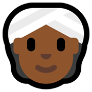 Emoji 👳🏾 Persona Con Turbante: Carnagione Abbastanza Scura su Microsoft Windows 11.
