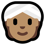 Emoji 👳🏽 Persona Con Turbante: Carnagione Olivastra su Microsoft Windows 11.