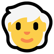 Emoji 🧑‍🦳 Persona: Capelli Bianchi su Microsoft Windows 11.