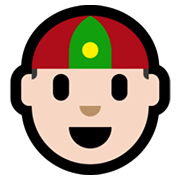 👲🏻 Emoji Hombre Con Gorro Chino: Tono De Piel Claro en Microsoft Windows 11.