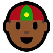 👲🏾 Emoji Mann mit chinesischem Hut: mitteldunkle Hautfarbe Microsoft Windows 11.