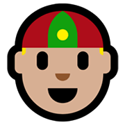 👲🏼 Emoji Hombre Con Gorro Chino: Tono De Piel Claro Medio en Microsoft Windows 11.