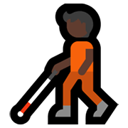 🧑🏿‍🦯 Emoji Persona Con Bastón: Tono De Piel Oscuro en Microsoft Windows 11.