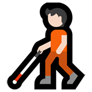 Emoji 🧑🏻‍🦯 Persona Con Bastone Di Orientamento: Carnagione Chiara su Microsoft Windows 11.