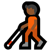 🧑🏾‍🦯 Emoji Persona Con Bastón: Tono De Piel Oscuro Medio en Microsoft Windows 11.