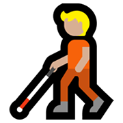🧑🏼‍🦯 Emoji Persona Con Bastón: Tono De Piel Claro Medio en Microsoft Windows 11.